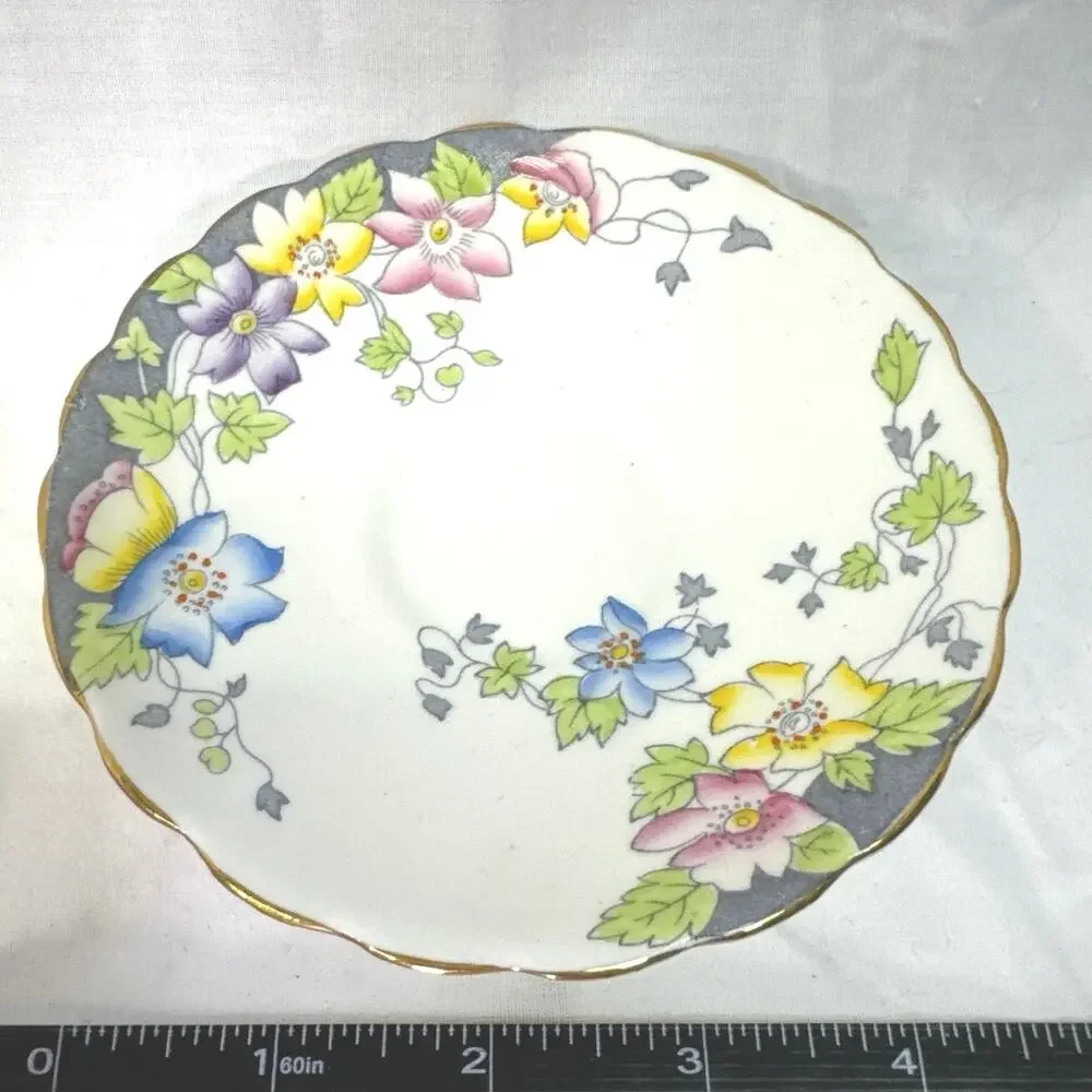 Vintage Rosina England‎ Floral Bone China Tea Cup & Saucer